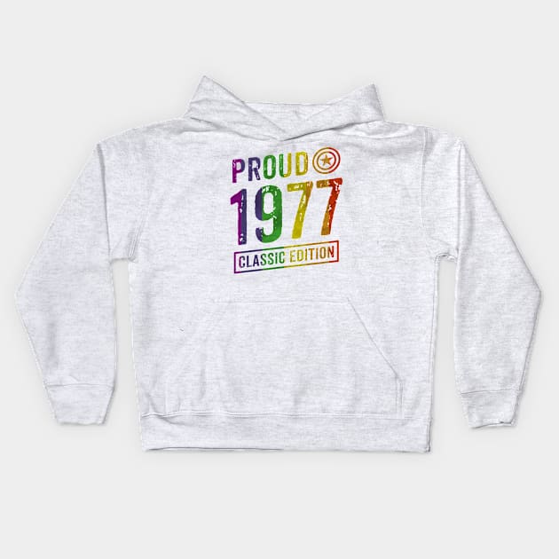 Proud 1977 Kids Hoodie by rodmendonca